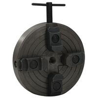 vidaXL 4-челюстен патронник за струг M18 връзка стомана черен 150x63мм