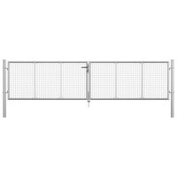 vidaXL Puerta de jardín de acero galvanizado plateado 415x125 cm