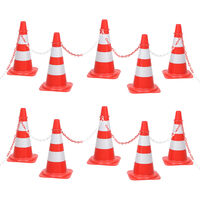 vidaXL Set Segnaletica Coni Stradali e Catena da 10 m Rosso Bianco