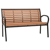 vidaXL Gartenbank 125 cm Stahl und WPC Schwarz und Braun