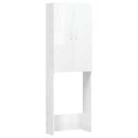 vidaXL Armario para lavadora blanco brillo 64x25,5x190 cm