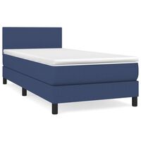 vidaXL Giroletto a Molle con Materasso Blu 80x200 cm inTessuto