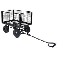vidaXL Градинска ръчна количка, черна, 350 кг