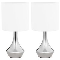 vidaXL Table Lamps 2 pcs Touch Button White E14