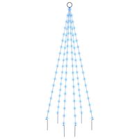 vidaXL LED-Weihnachtsbaum für Fahnenmast Blau 108 LEDs 180 cm