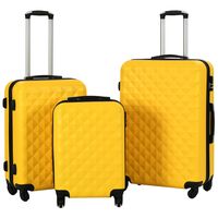 vidaXL Valise rigide 3 pcs Jaune ABS
